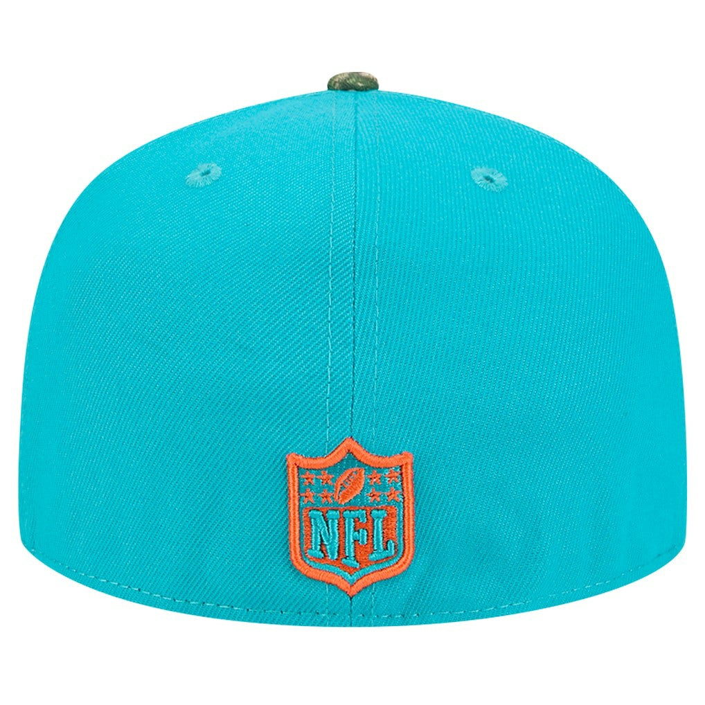 New Era Miami Dolphins Aqua Active Two-Tone Camo 59FIFTY Fitted Hat | NFL