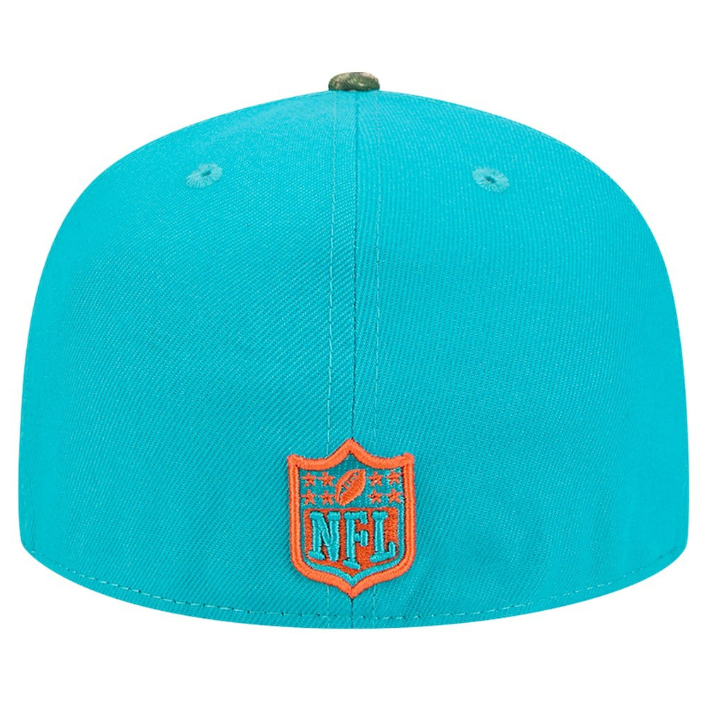 New Era Miami Dolphins Aqua Active Two-Tone Camo 59FIFTY Fitted Hat | NFL