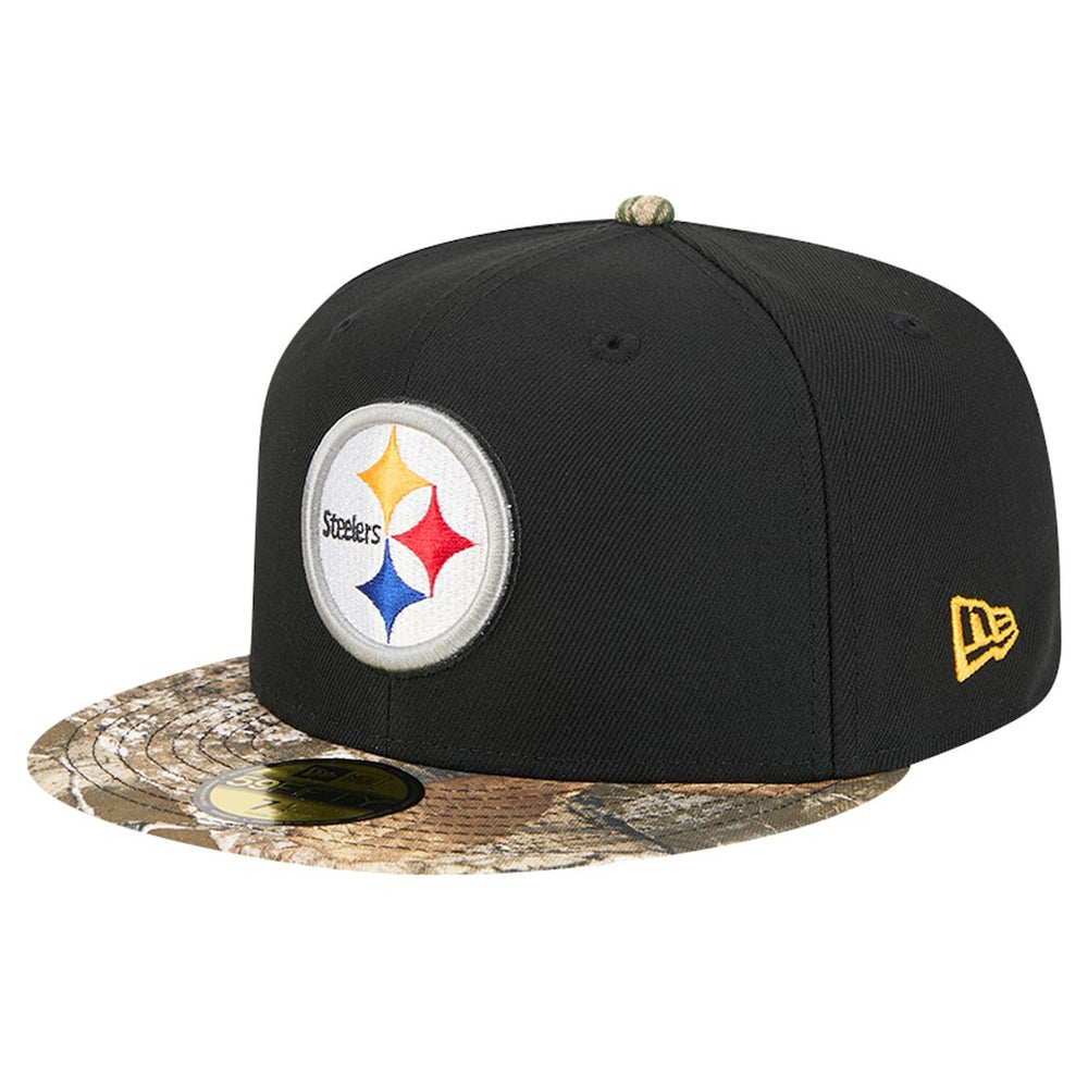 New Era Pittsburgh Steelers Black Active Two-Tone Camo 59FIFTY Fitted Hat | NFL