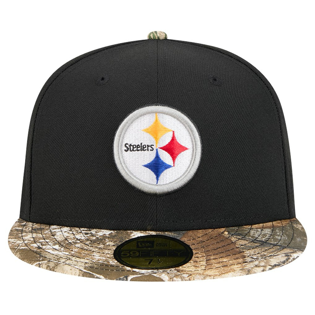 New Era Pittsburgh Steelers Black Active Two-Tone Camo 59FIFTY Fitted Hat | NFL
