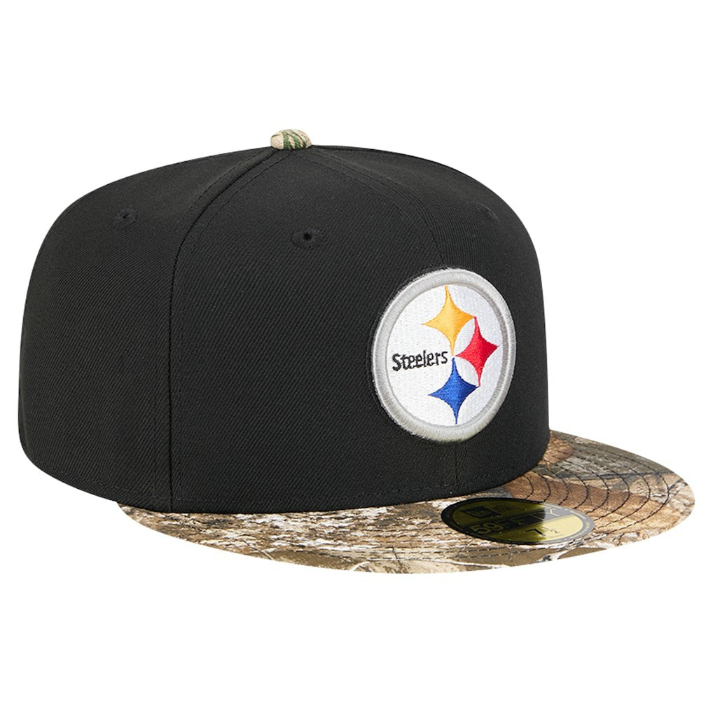 New Era Pittsburgh Steelers Black Active Two-Tone Camo 59FIFTY Fitted Hat | NFL