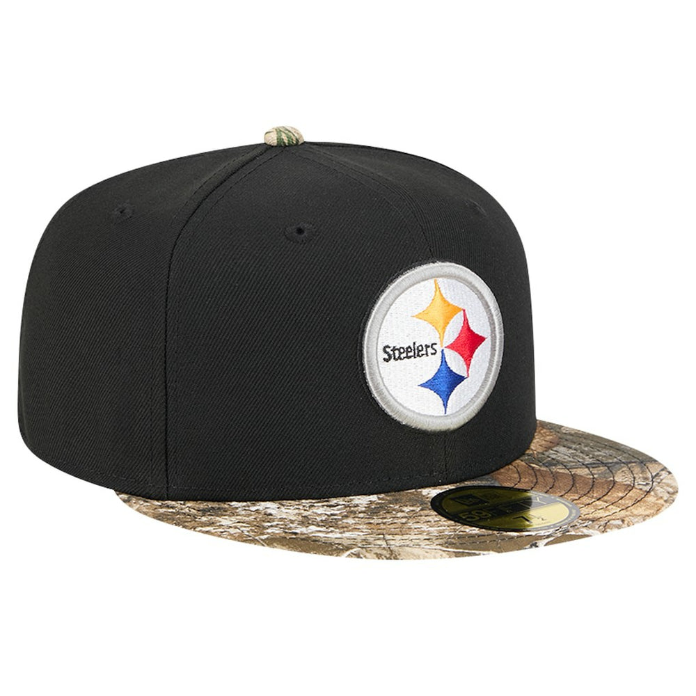New Era Pittsburgh Steelers Black Active Two-Tone Camo 59FIFTY Fitted Hat | NFL