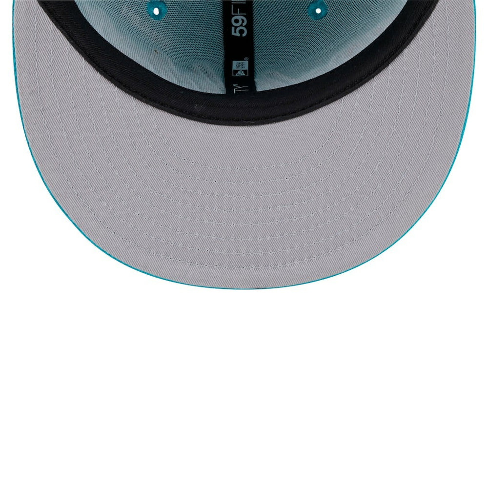 Miami Dolphins New Era Script Sided 59FIFTY Fitted Hat Aqua | NFL