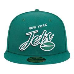 New York Jets New Era Script Sided 59FIFTY Fitted Hat Green | NFL