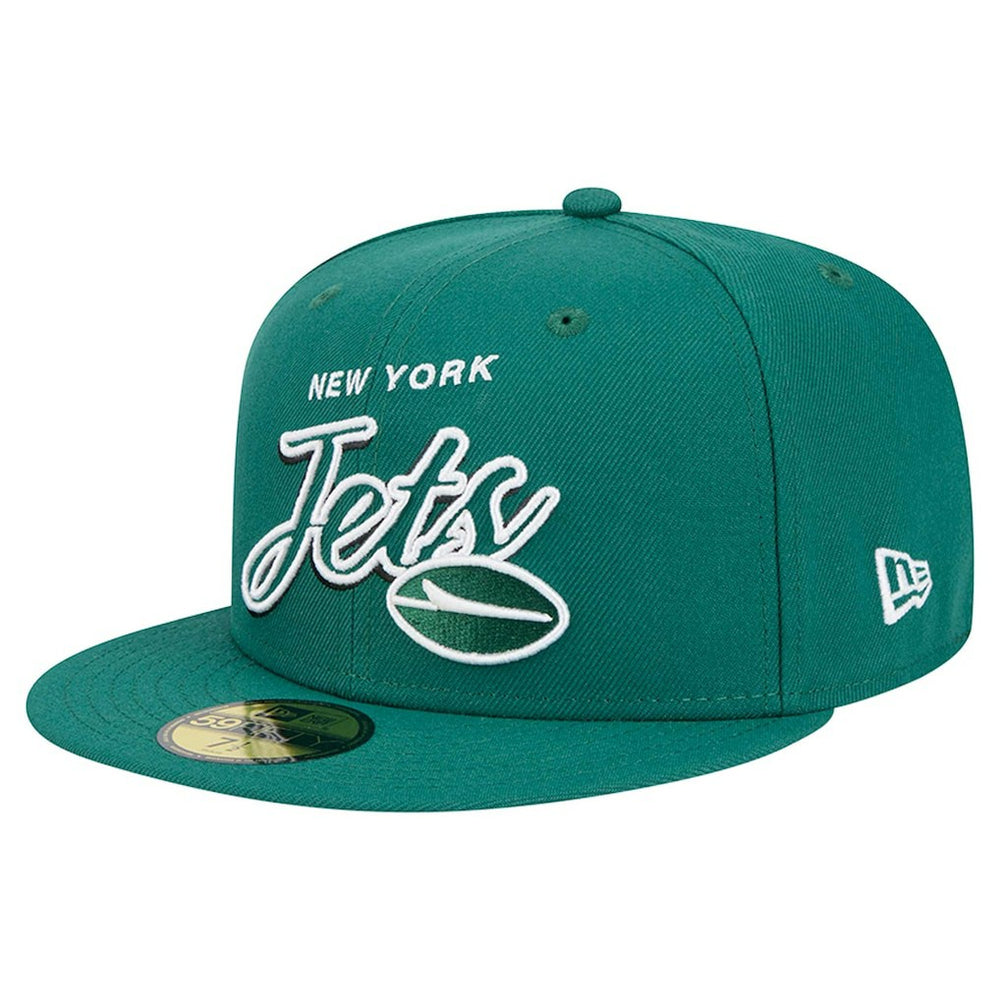 New York Jets New Era Script Sided 59FIFTY Fitted Hat Green | NFL