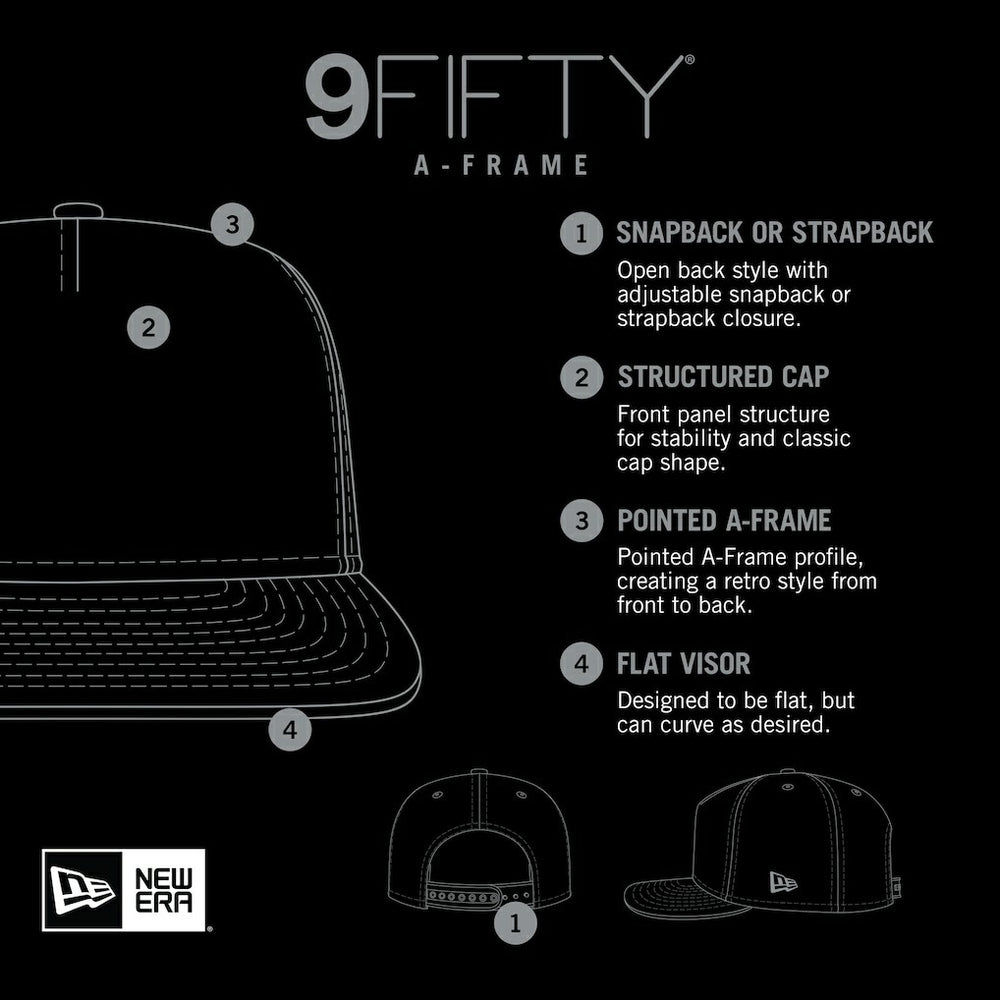 New Era Las Vegas Raiders Distressed 9FIFTY A-Frame Snapback Hat White/Black | NFL