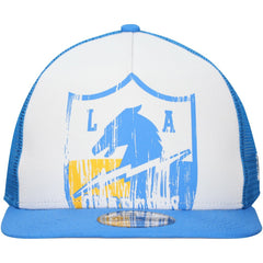 New Era Los Angeles Chargers Distressed 9FIFTY A-Frame Snapback Hat White/Powder Blue | NFL