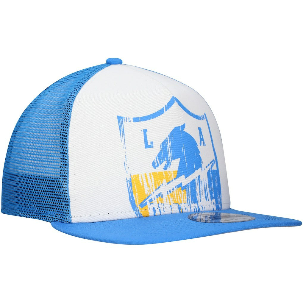 New Era Los Angeles Chargers Distressed 9FIFTY A-Frame Snapback Hat White/Powder Blue | NFL