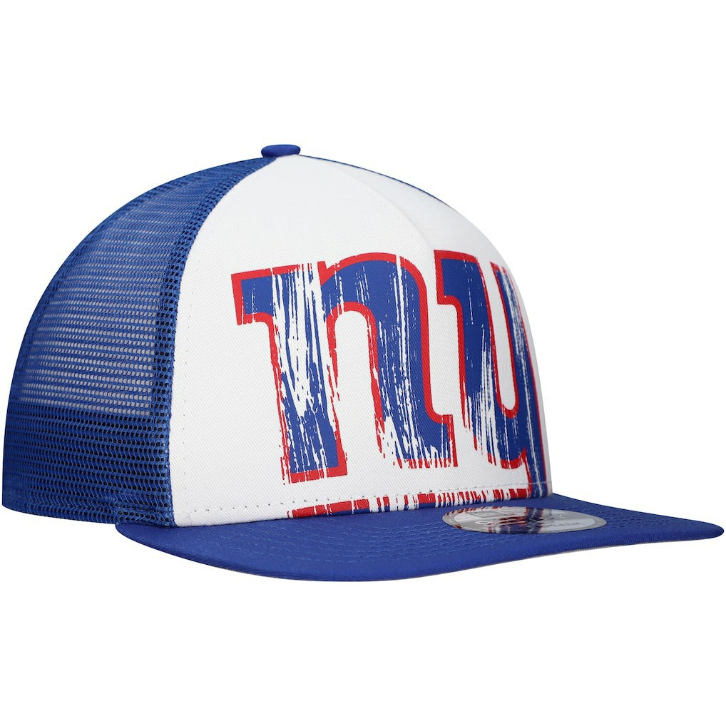 New Era New York Giants Distressed 9FIFTY A-Frame Snapback Hat White/Royal | NFL
