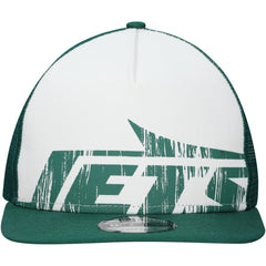 New Era New York Jets Distressed 9FIFTY A-Frame Snapback Hat White/Green | NFL