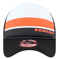 Cincinnati Bengals New Era Sport Night Color Block 9FORTY A-Frame Trucker Adjustable Hat White/Black | NFL