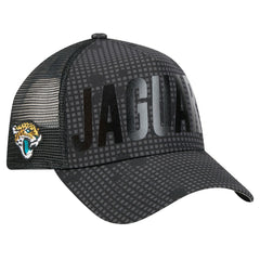 Jacksonville Jaguars New Era Midnight Ink Tonal Text A-Frame Trucker 9FORTY Adjustable Hat Black | NFL