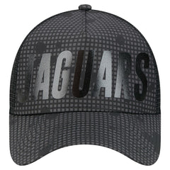 Jacksonville Jaguars New Era Midnight Ink Tonal Text A-Frame Trucker 9FORTY Adjustable Hat Black | NFL