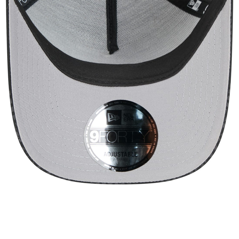 New York Jets New Era Throwback Midnight Ink Tonal Text A-Frame Trucker 9FORTY Adjustable Hat Black | NFL