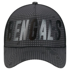 Cincinnati Bengals New Era Midnight Ink Tonal Text A-Frame Trucker 9FORTY Adjustable Hat Black | NFL