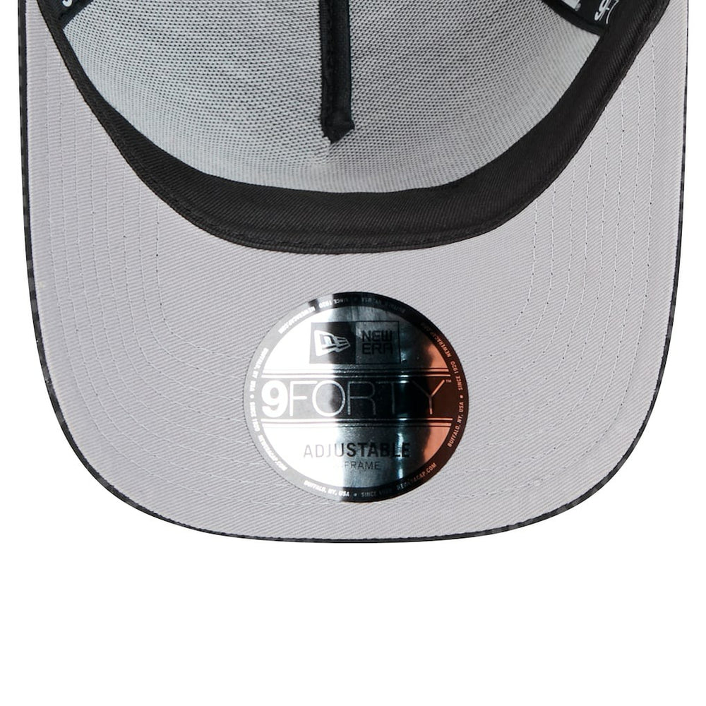 Cleveland Browns New Era Throwback Midnight Ink Tonal Text A-Frame Trucker 9FORTY Adjustable Hat Black | NFL