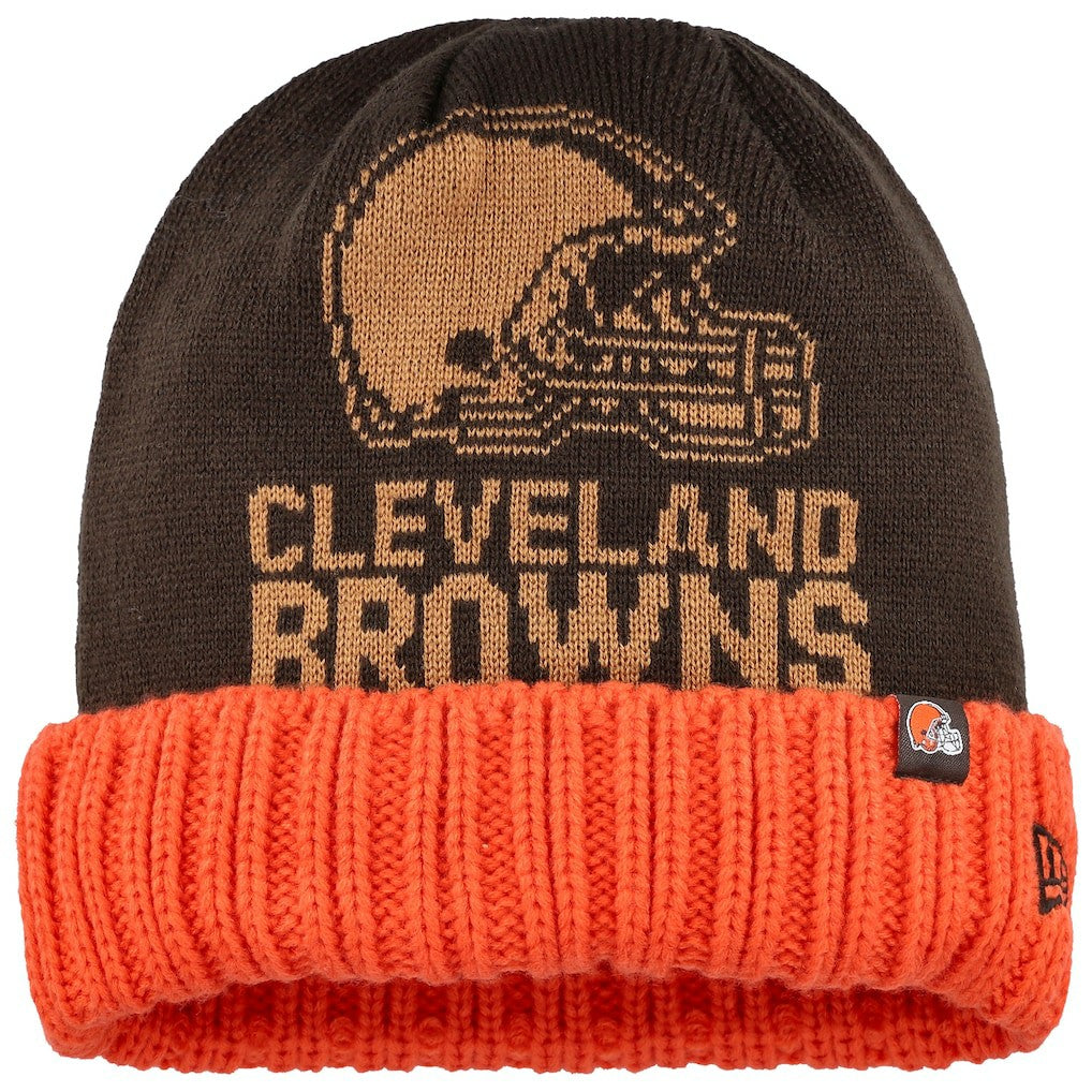Cleveland Browns New Era Oversize Cuffed Knit Hat Brown | NFL