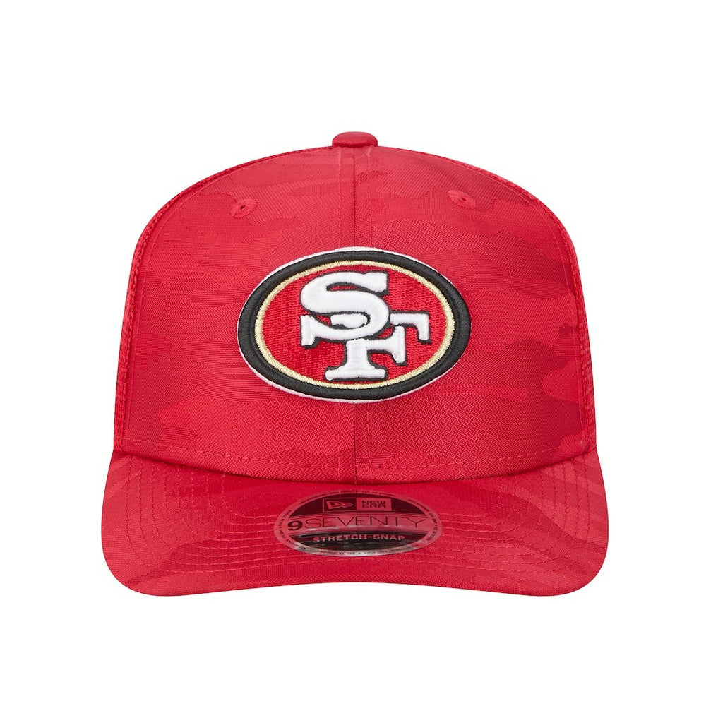 San Francisco 49ers New Era Adventure Camo Trucker 9SEVENTY Stretch-Snap Adjustable Hat Scarlet | NFL