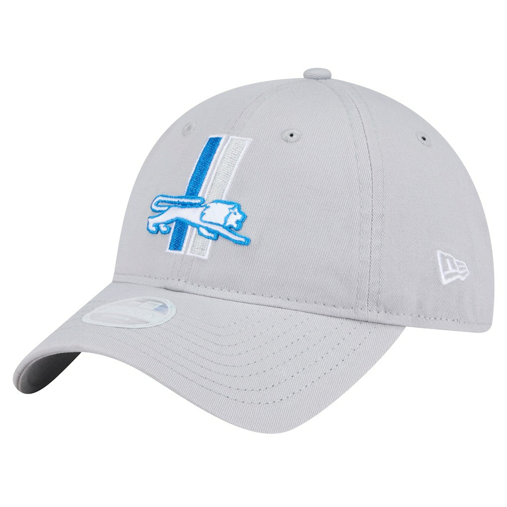 Detroit Lions New Era Women's Throwback Main Core Classic 2.0 9TWENTY Adjustable Hat Silver | NFL
