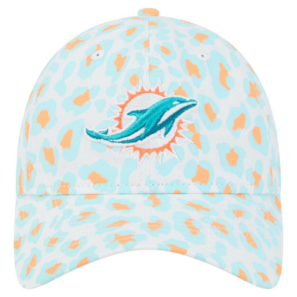 Miami Dolphins New Era Women's Active Leopard 9TWENTY Adjustable Hat White | NFL