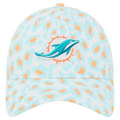 Miami Dolphins New Era Women's Active Leopard 9TWENTY Adjustable Hat White | NFL