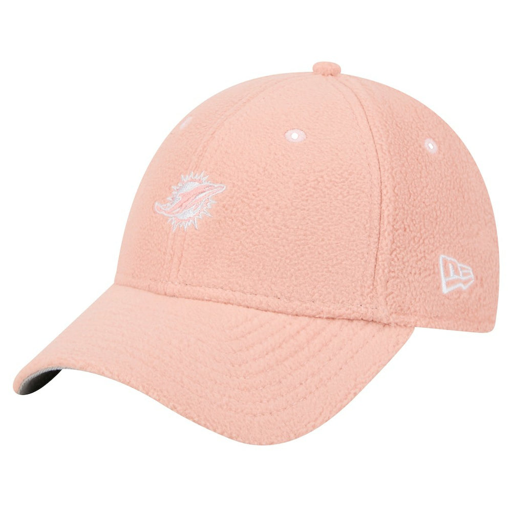 Miami Dolphins New Era Women's Cozy Sherpa 9FORTY Adjustable Hat Light Pink | NFL