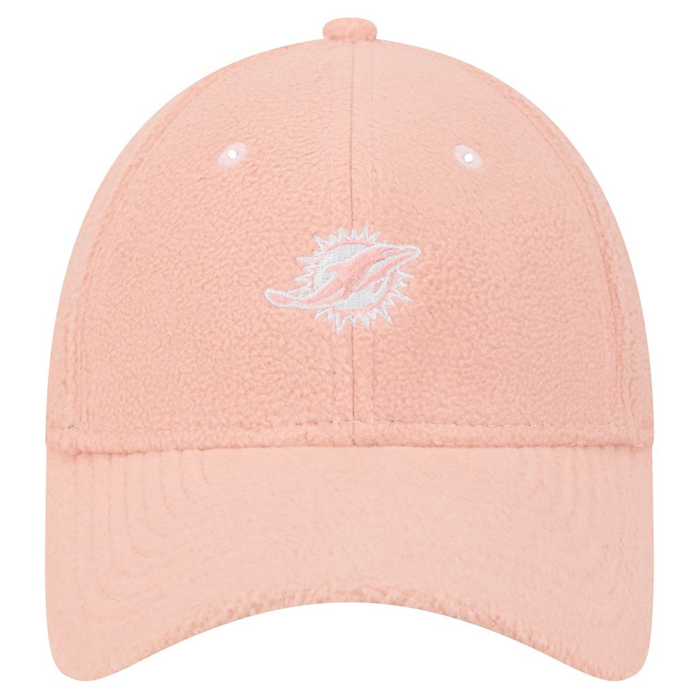 Miami Dolphins New Era Women's Cozy Sherpa 9FORTY Adjustable Hat Light Pink | NFL