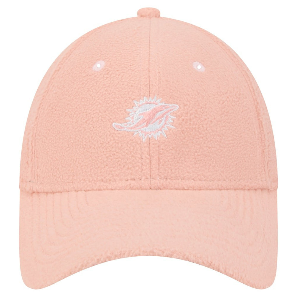 Miami Dolphins New Era Women's Cozy Sherpa 9FORTY Adjustable Hat Light Pink | NFL