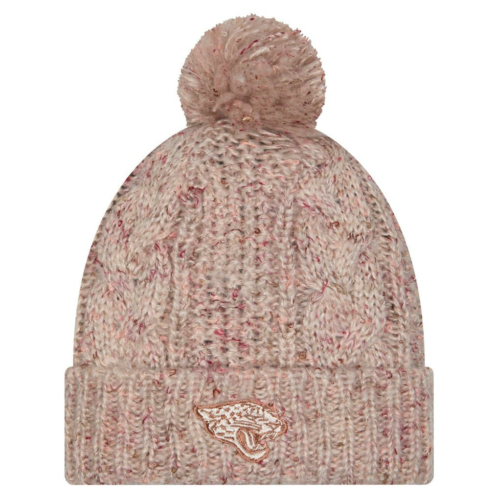 Jacksonville Jaguars New Era Women's Trendy Tone Cuffed Knit Hat with Pom Stone | NFL