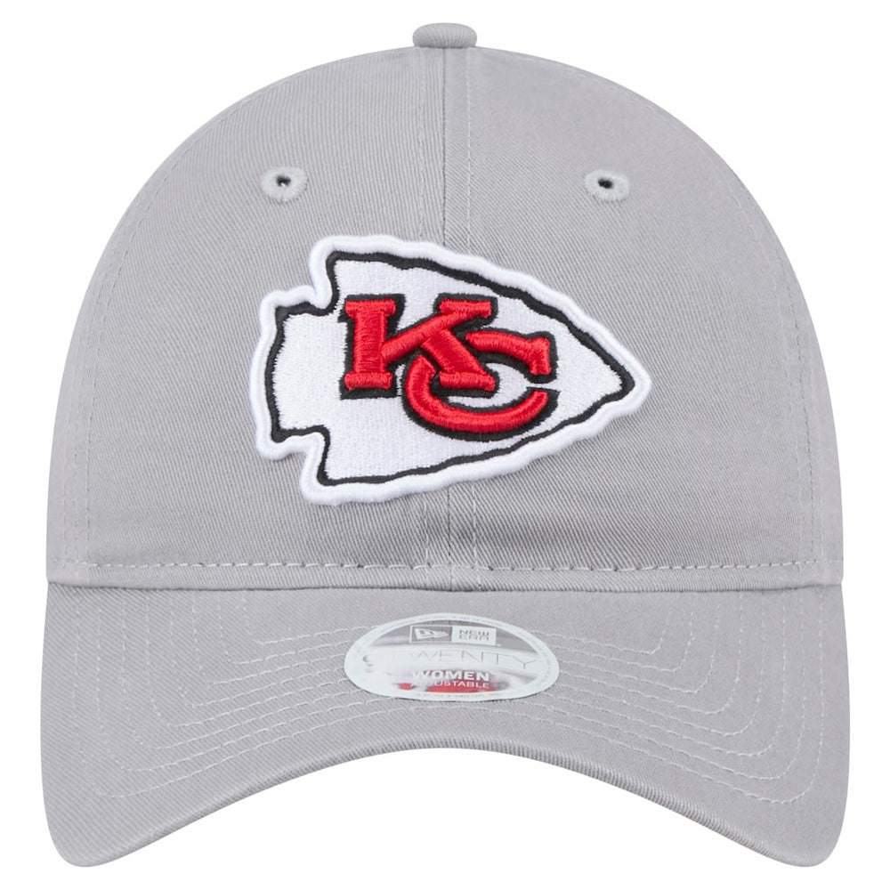 Kansas City Chiefs New Era Women's Main 9TWENTY Adjustable Hat Gray | NFL
