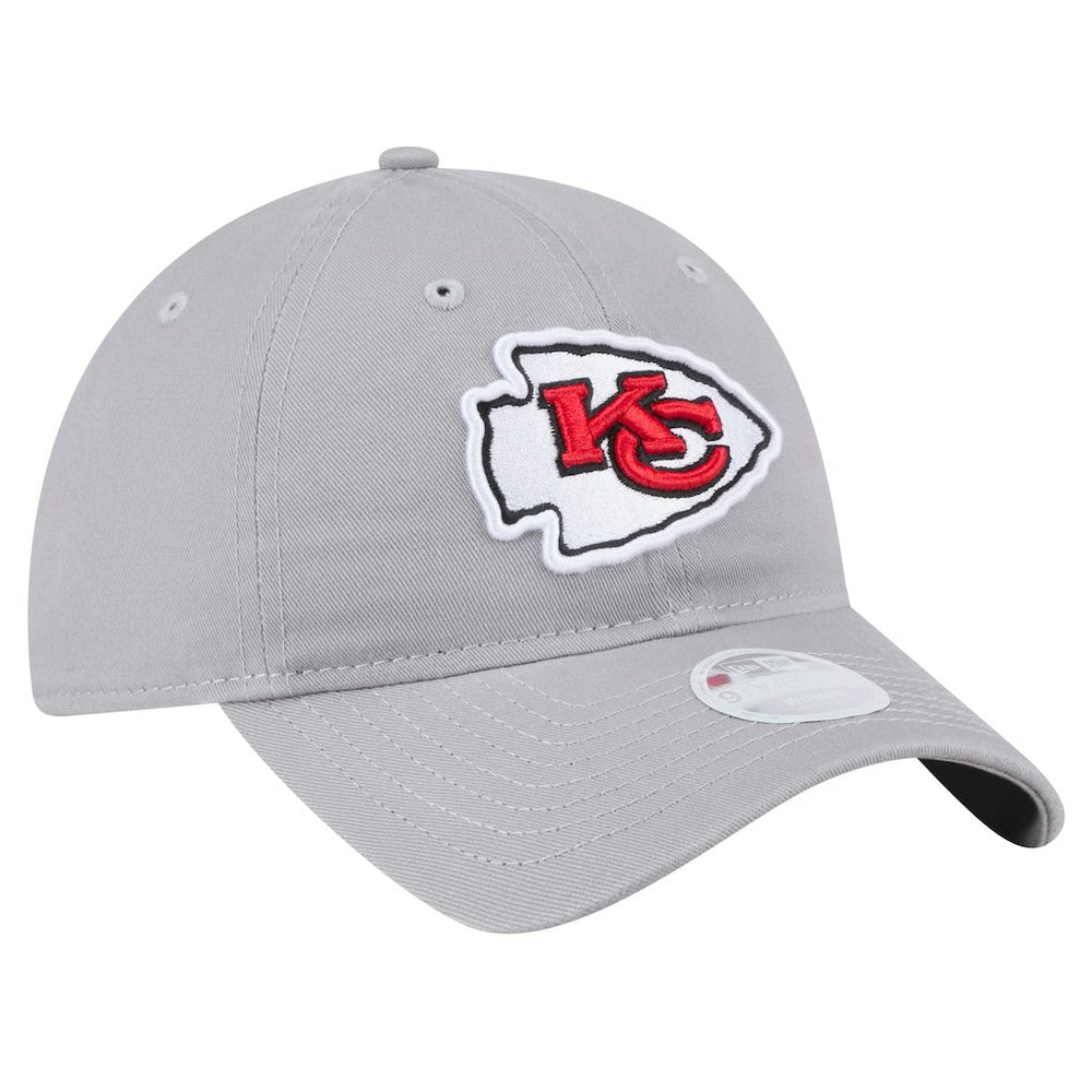 Kansas City Chiefs New Era Women's Main 9TWENTY Adjustable Hat Gray | NFL