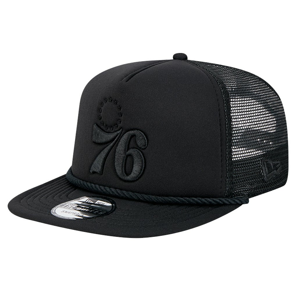 Philadelphia 76ers Tone Foam Meshback Golfer Snapback Hat Black - NBA