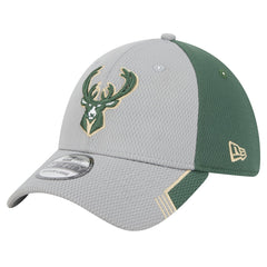 Milwaukee Bucks Active Trim 39THIRTY Flex Hat Gray/Hunter Green - NBA