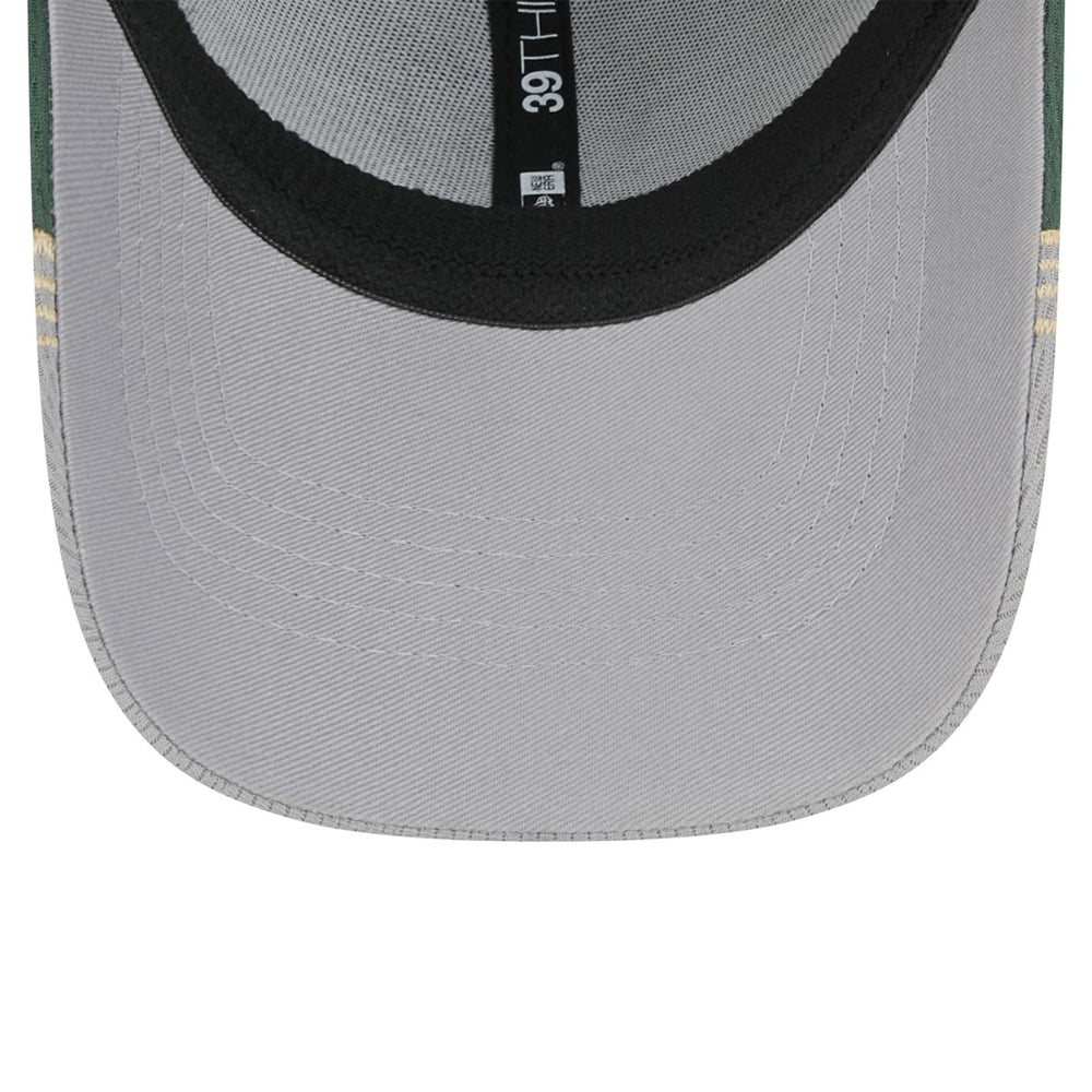 Milwaukee Bucks Active Trim 39THIRTY Flex Hat Gray/Hunter Green - NBA