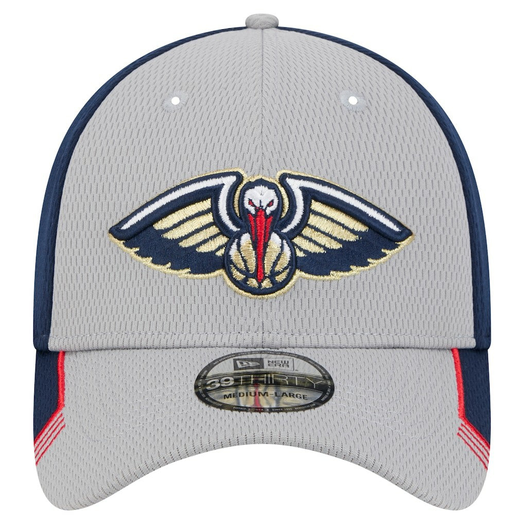 New Orleans Pelicans Active Trim 39THIRTY Flex Hat Gray/Navy - NBA