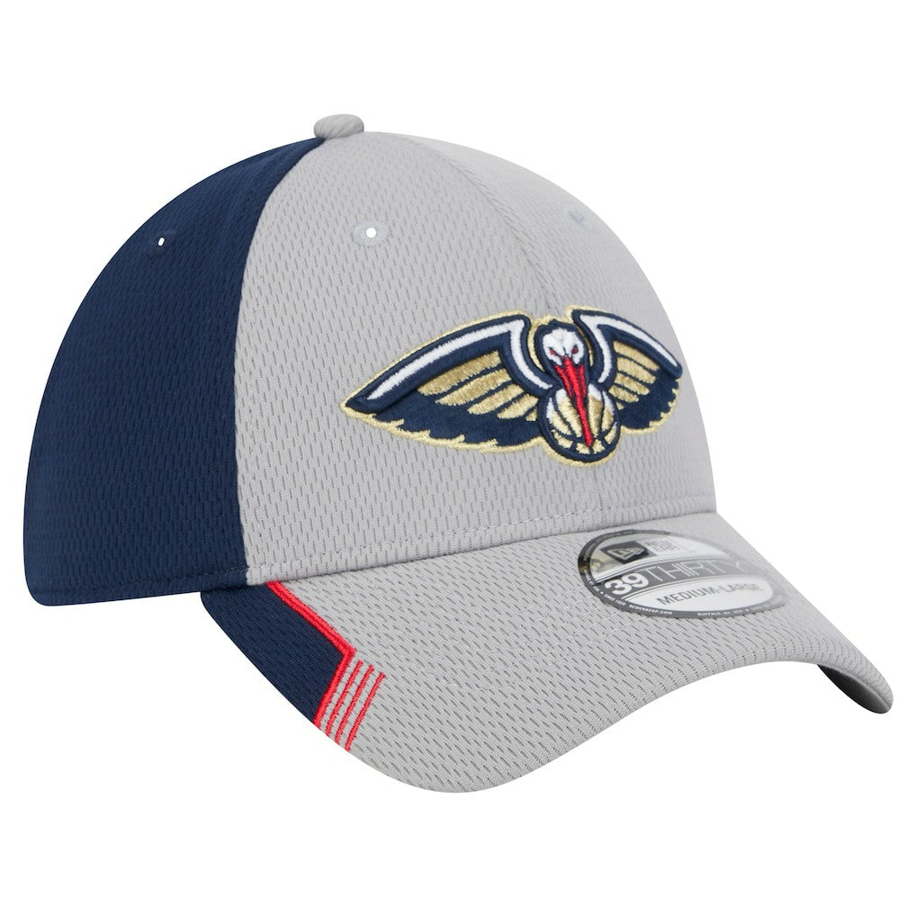 New Orleans Pelicans Active Trim 39THIRTY Flex Hat Gray/Navy - NBA