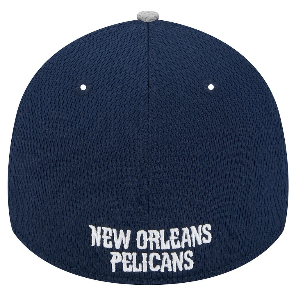 New Orleans Pelicans Active Trim 39THIRTY Flex Hat Gray/Navy - NBA