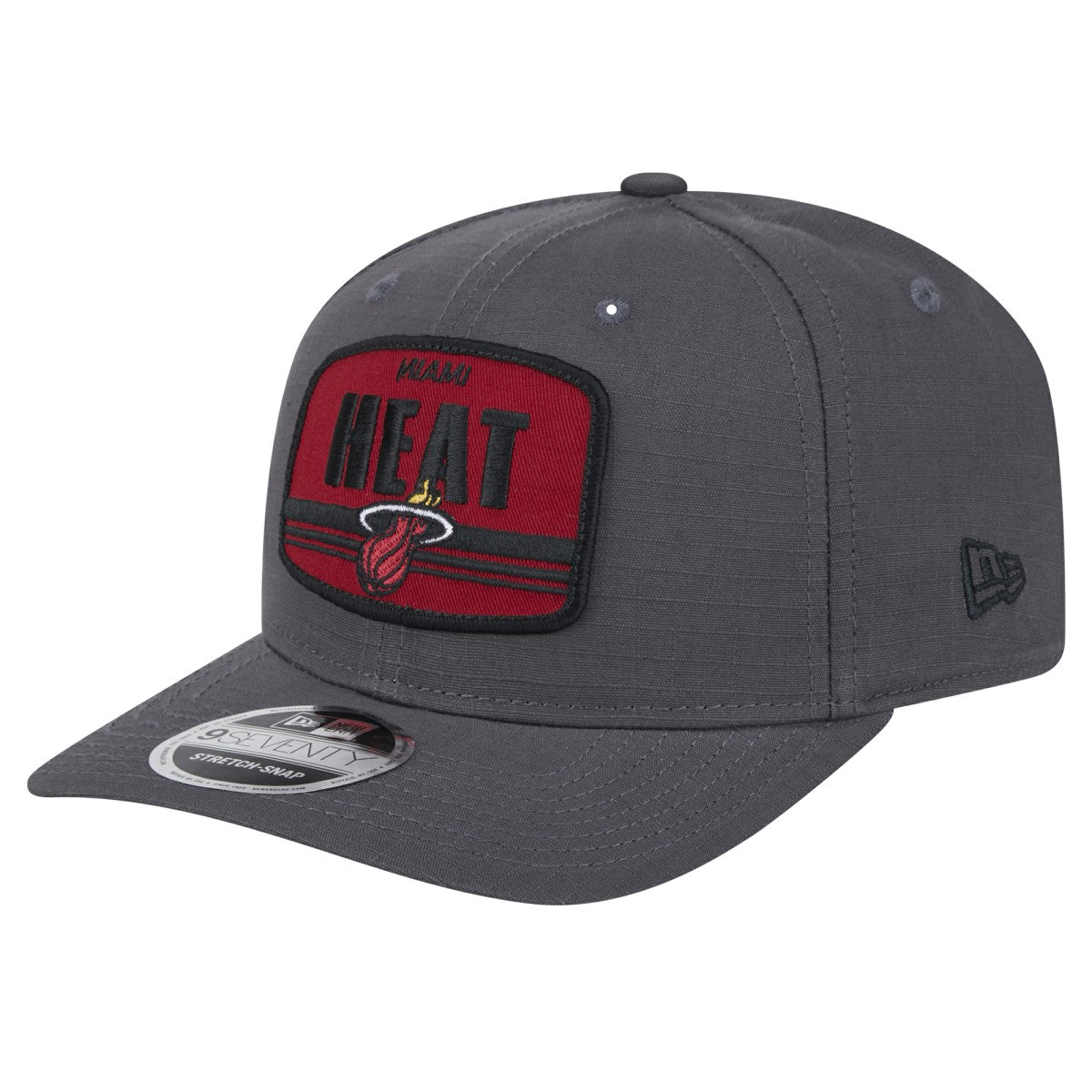 Miami Heat Team Elevated Patch 9SEVENTY Adjustable Hat Graphite - NBA