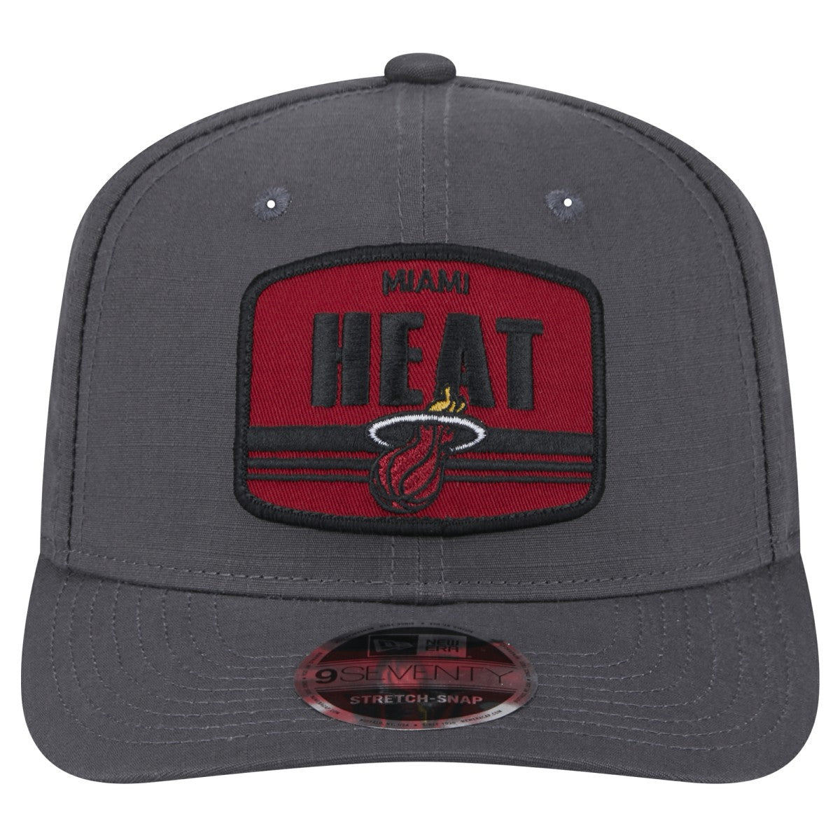 Miami Heat Team Elevated Patch 9SEVENTY Adjustable Hat Graphite - NBA