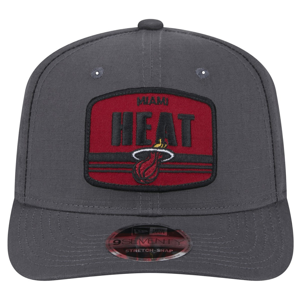Miami Heat Team Elevated Patch 9SEVENTY Adjustable Hat Graphite - NBA