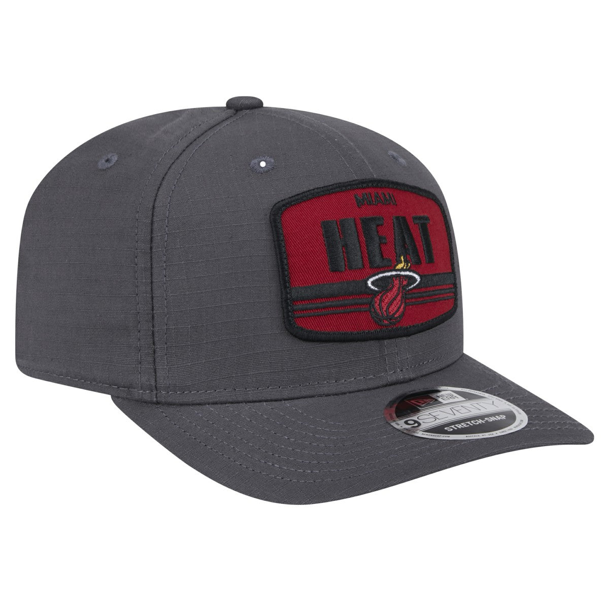 Miami Heat Team Elevated Patch 9SEVENTY Adjustable Hat Graphite - NBA