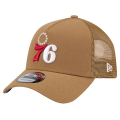 Philadelphia 76ers 9FORTY A-Frame Trucker Adjustable Hat Tan - NBA