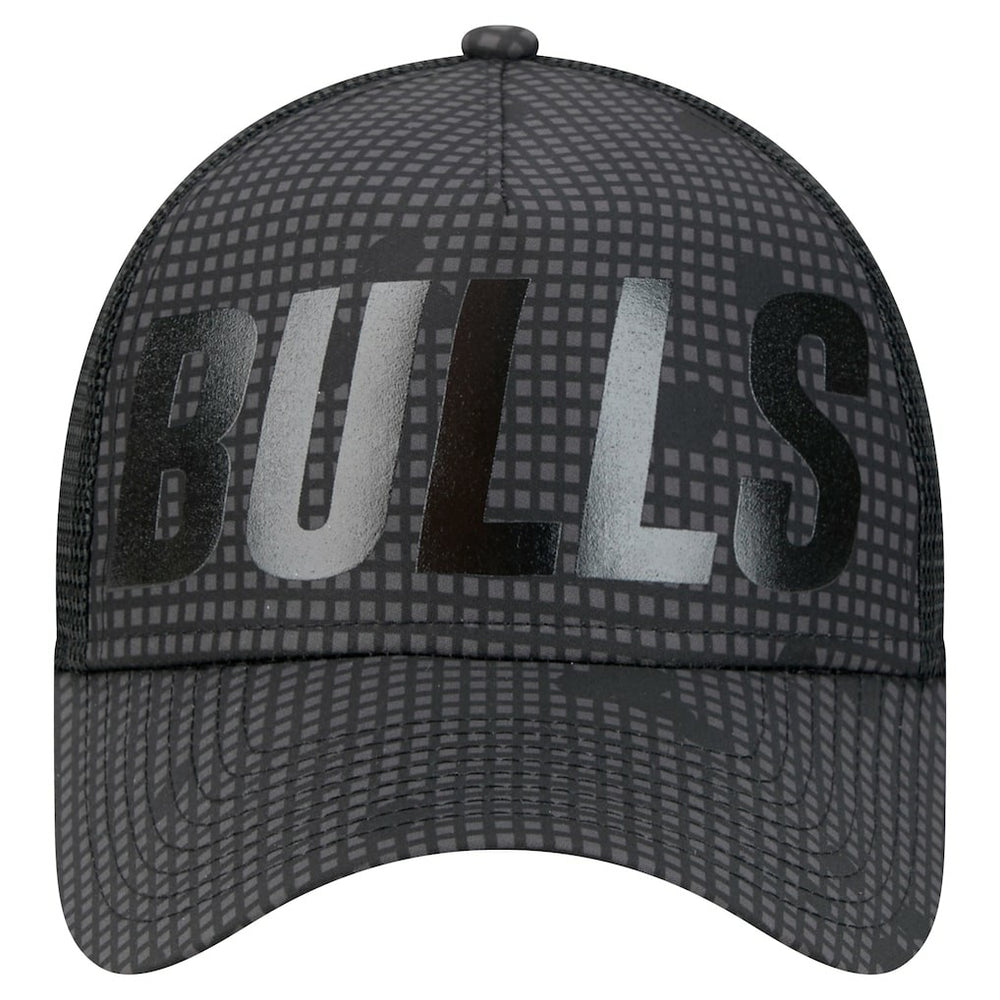 Chicago Bulls Male Adult Midnight Ink Tonal A-Frame Trucker 9FORTY Adjustable Hat Black - NBA