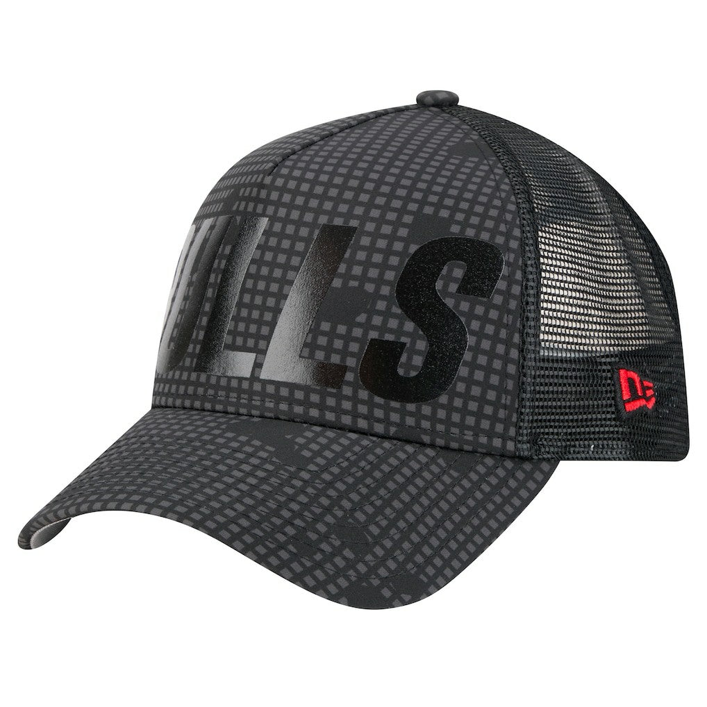 Chicago Bulls Male Adult Midnight Ink Tonal A-Frame Trucker 9FORTY Adjustable Hat Black - NBA
