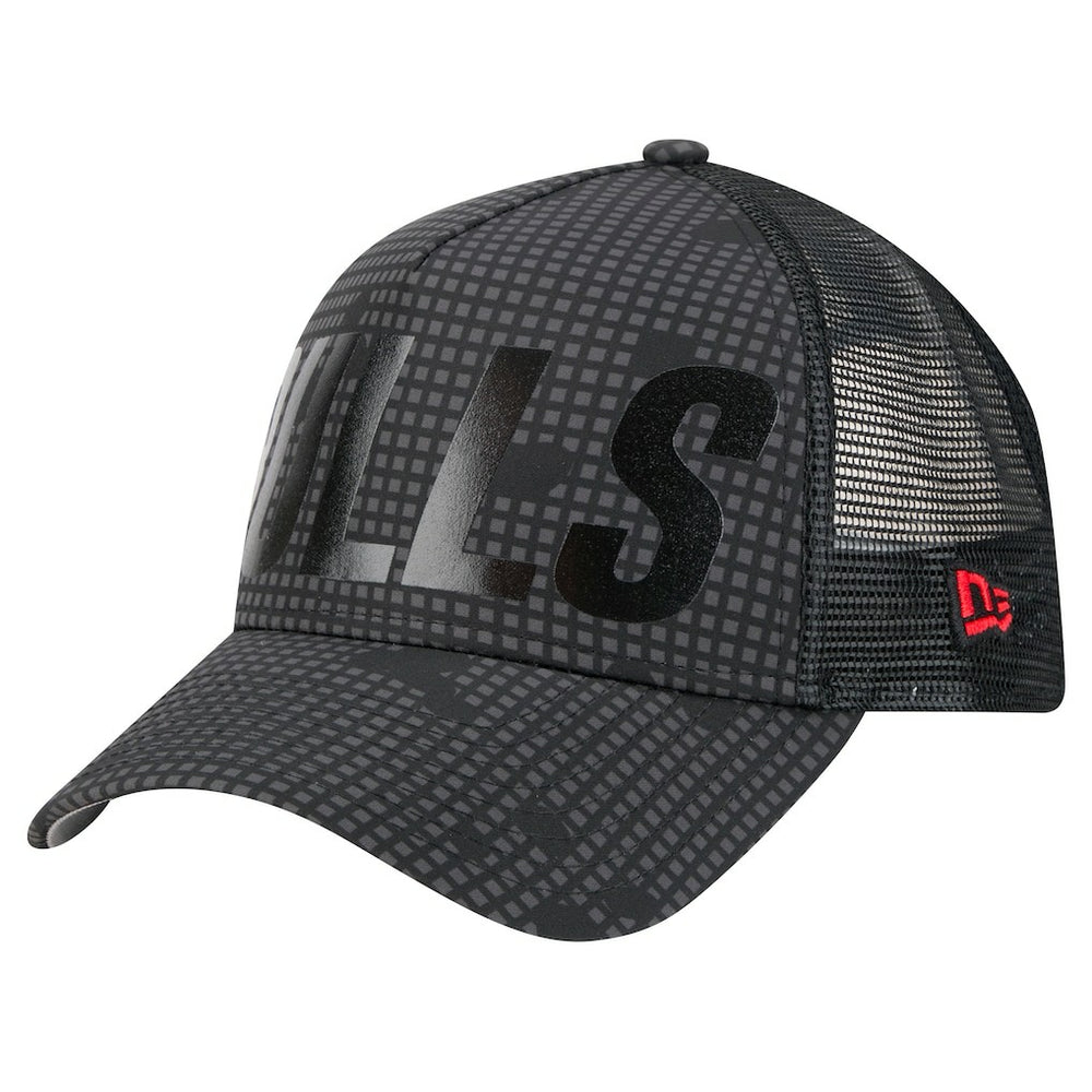 Chicago Bulls Male Adult Midnight Ink Tonal A-Frame Trucker 9FORTY Adjustable Hat Black - NBA