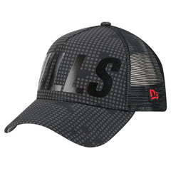 Chicago Bulls Male Adult Midnight Ink Tonal A-Frame Trucker 9FORTY Adjustable Hat Black - NBA
