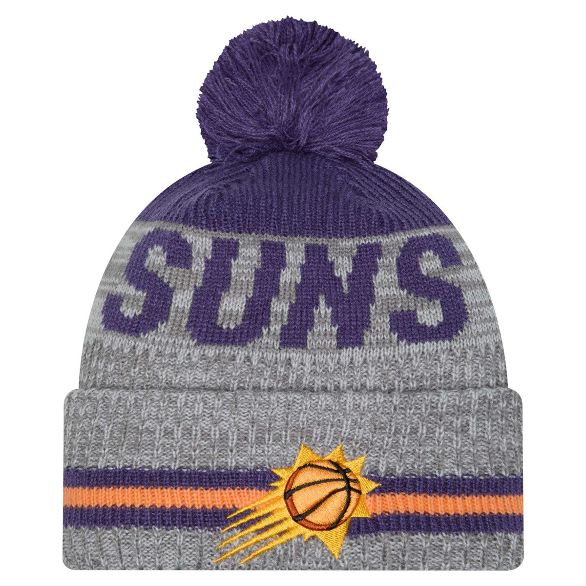 Phoenix Suns Sport Night Runner Cuffed Knit Hat with Pom Gray - NBA