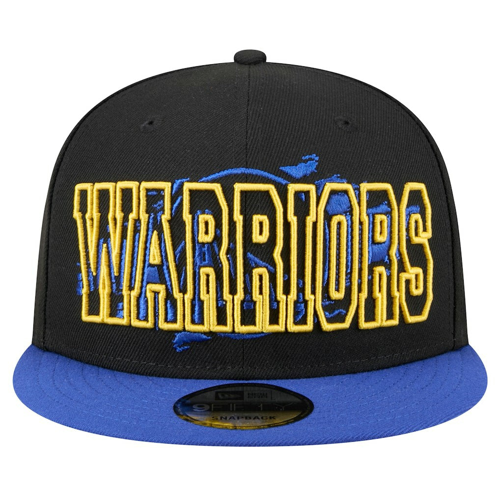 Golden State Warriors Sport Night Splatter 2-Tone 9FIFTY Snapback Hat Black/Royal - NBA