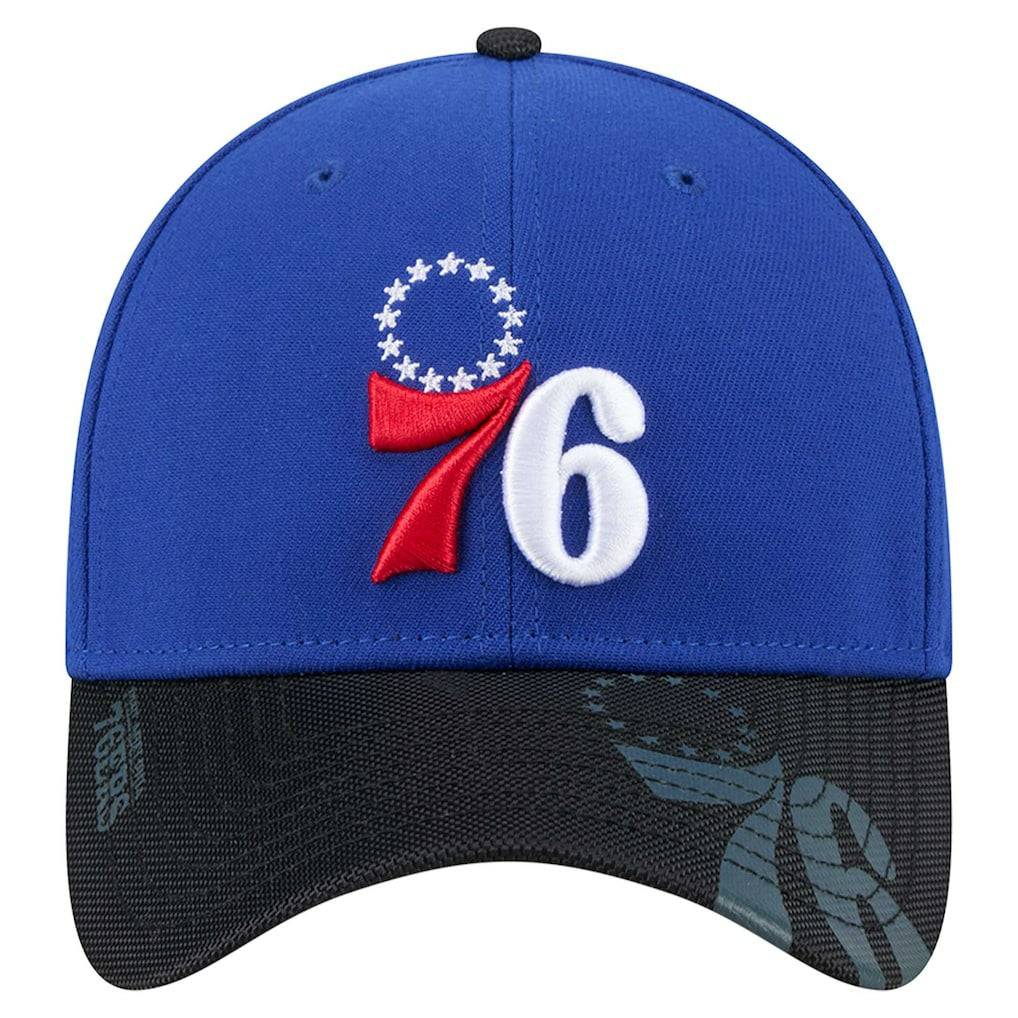 Philadelphia 76ers Sport Night Visor Hit 39THIRTY Flex Hat Royal/Black - NBA