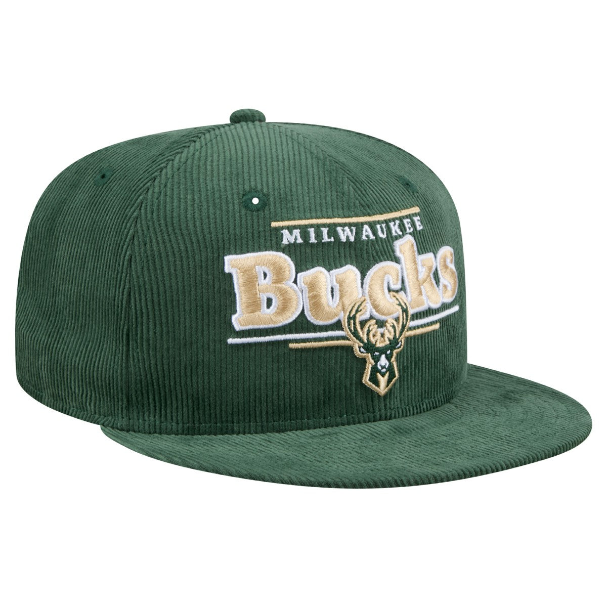 Milwaukee Bucks Throwback Display Corduroy 9FIFTY Snapback Hat Hunter Green - NBA